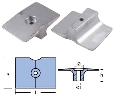 PLACCA CON FORO PER F.B. YAMAHA 9,9/15F/25 HP