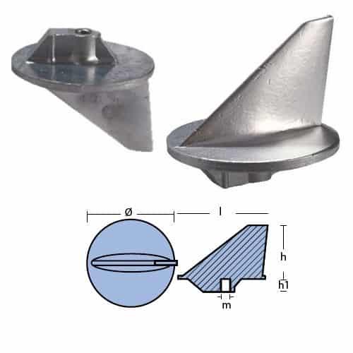 ANODO A PINNA CORTA PER FB MERCURY 50 HP