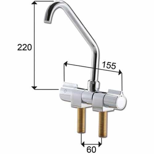 RUBINETTO CROMATO CON MISCELATORE