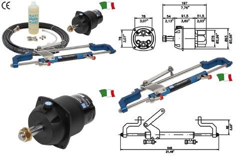 TIMONERIA IDRAULICA PER MOTORI FUORIBORDO FINO A 80 HP