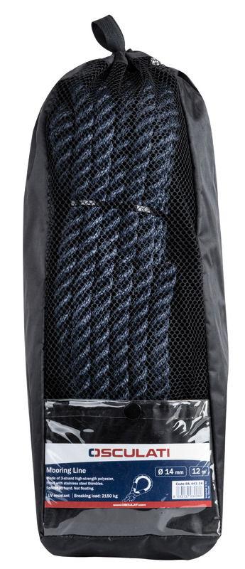 Cima ormeggio nera 14mm x 8m