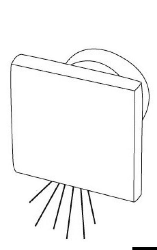 Luci di cort.LED SQUARE luce blu verso il basso