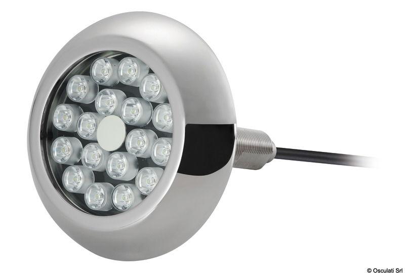 Faro subacqueo 18 LED blu con viti