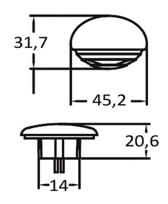 Luce cortesia ad incasso bianca LED blu