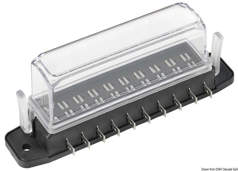 Scatola portafusib. lamellari alta imper. 10 posti