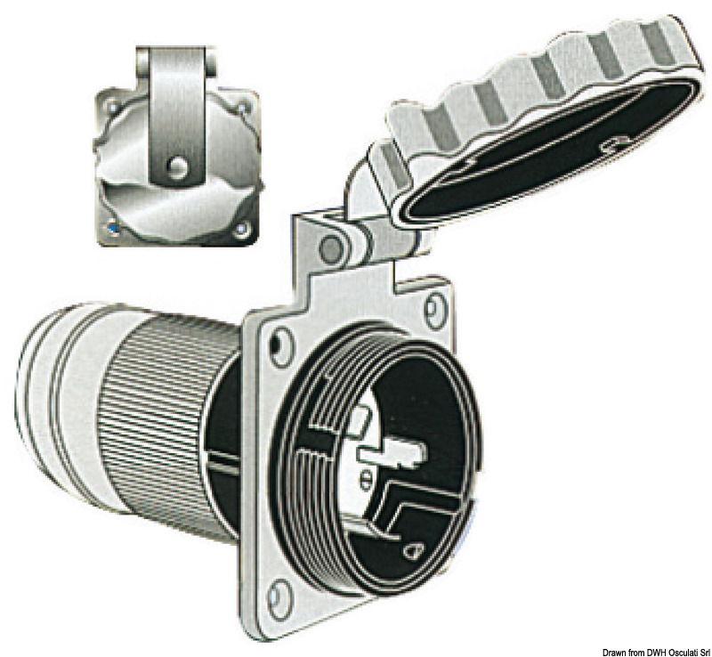 Presa Marinco inox bipolare 3 fili