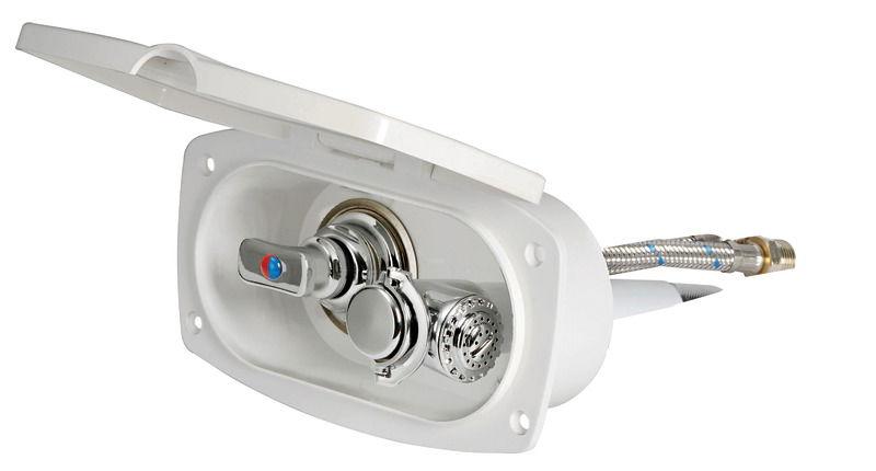 Box doccia New Edge bianca tubo PVC 4 m uscita posteriore