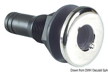 Scarico a mare nylon nero 5/8"