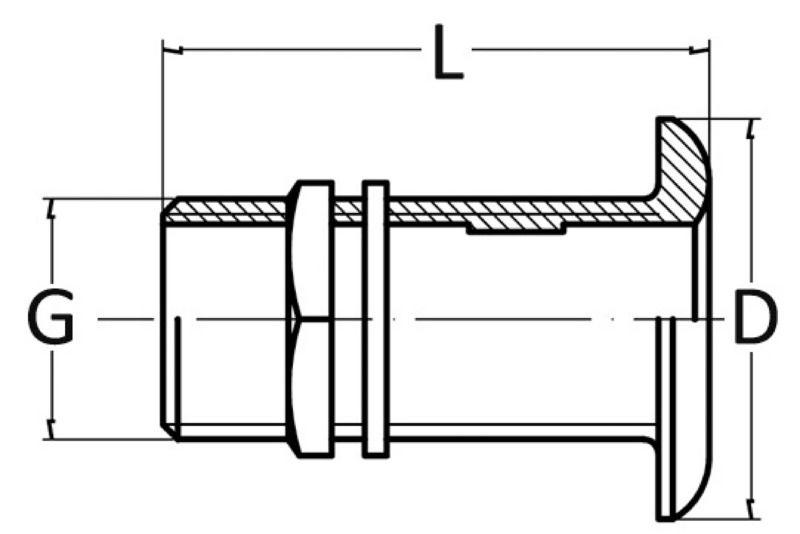 Scarico a mare ottone 4"