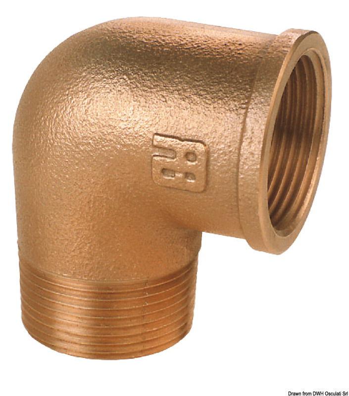 Gomito a 90° M-F in bronzo 1/2"