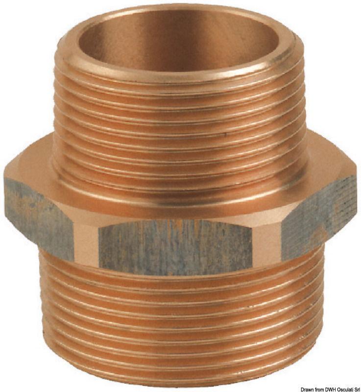 Niples doppio ridotto in bronzo M-M 1"1/2 x 1"1/4