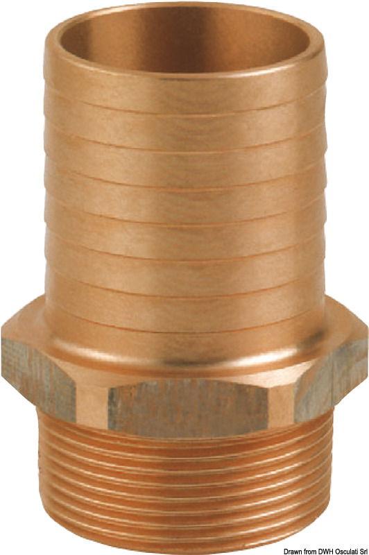 Portagomma maschio in bronzo 1/2" x 20