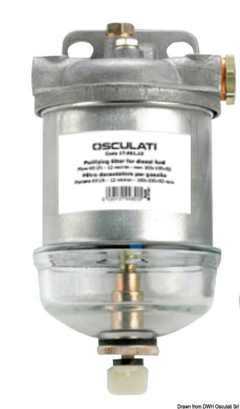 Filtro gasolio coppa in vetro 65l/h