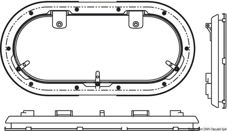 Oblò ovale Bomar Flagship 216 x 444 mm
