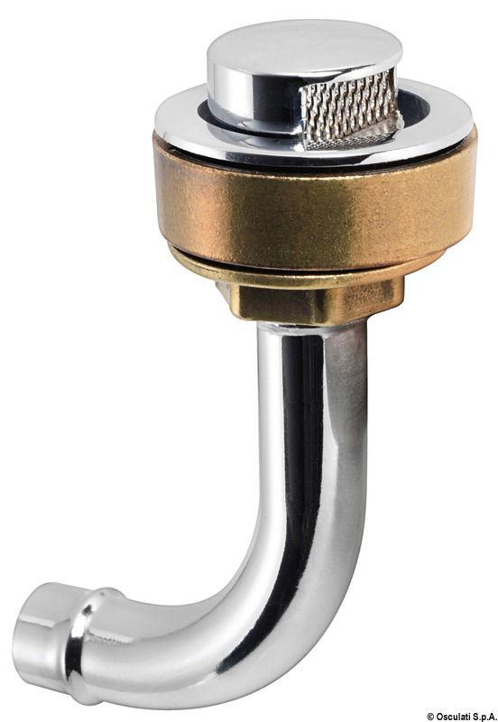 Sfiato ottone cromato 20 mm 90° sinistro