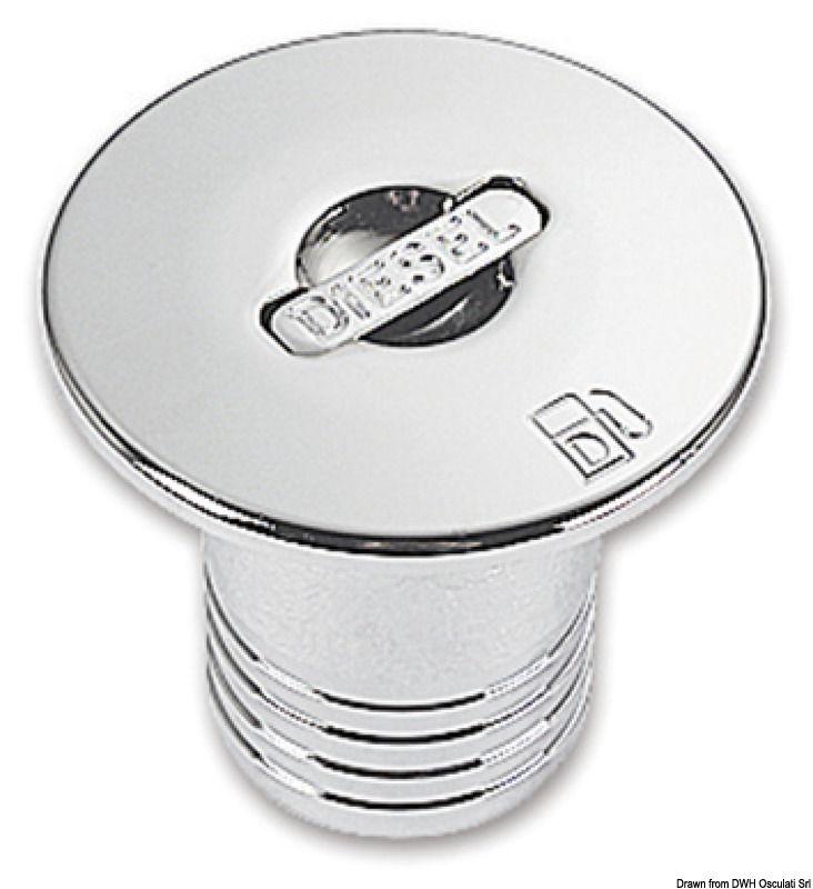 Tappo ottone cromato a filo Diesel 50 mm