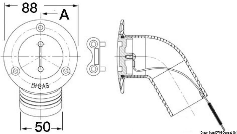 Tappo inox 30° Fuel 50 mm