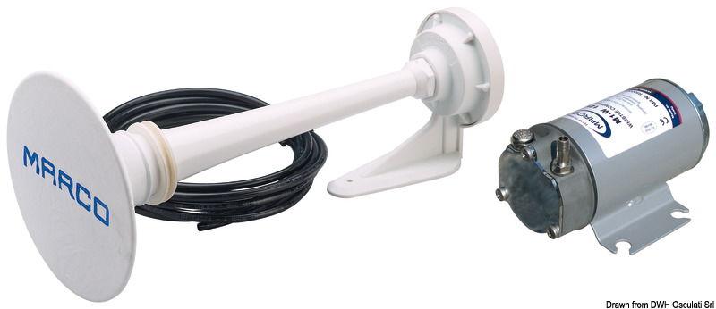 Tromba bianca omologata RINA fino a 20 m 12 V