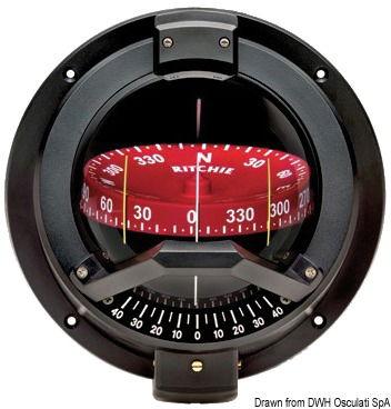 Bussola Ritchie Venturi Sail 3"3/4 nera/rossa