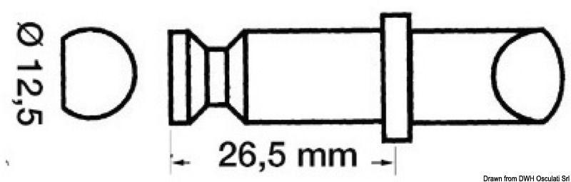 Scalmo plastica/ottone 12,5 x 26,5 mm