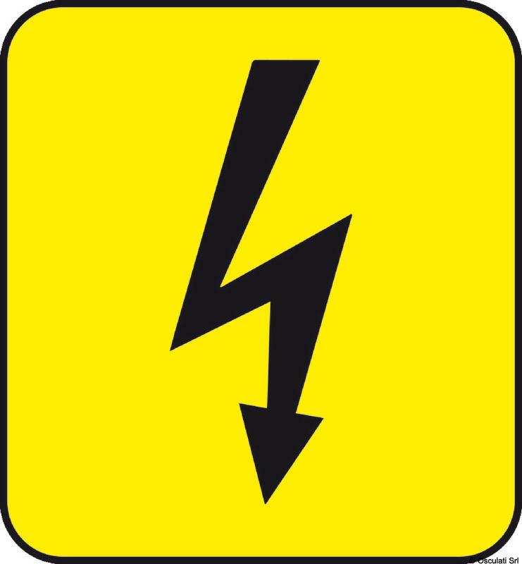 Adesivo pericolo corrente (foglio da 10 loghi) 25x27