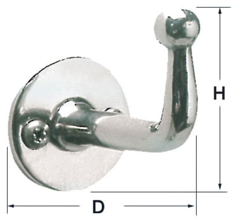 Gancetto inox 66x36 mm