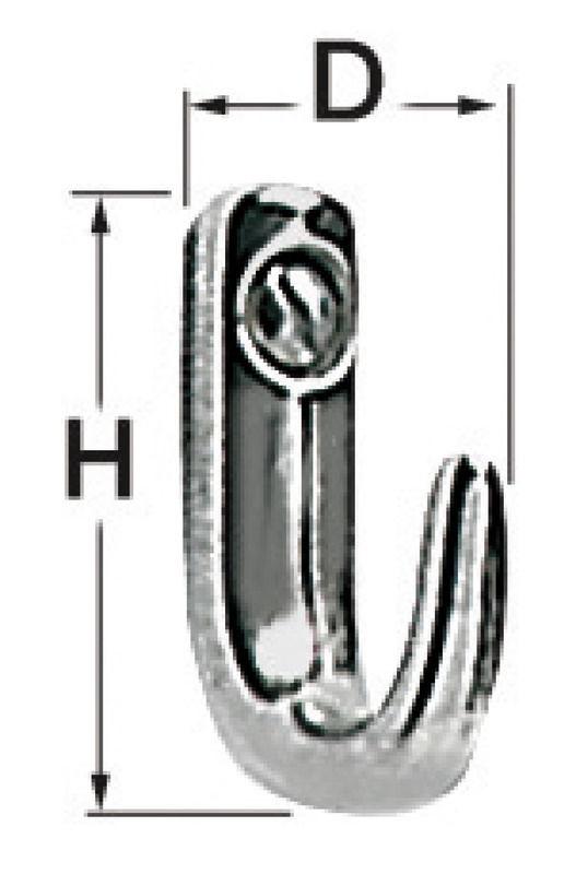Gancetto inox 22x30 mm