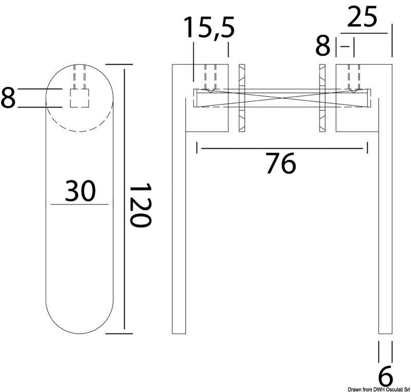Maniglietta Nauta R Inox 8 mm
