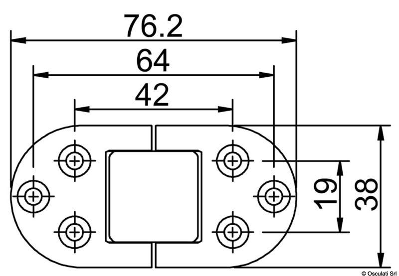 Cerniera autoreggente a 2 perni 76x38 mm