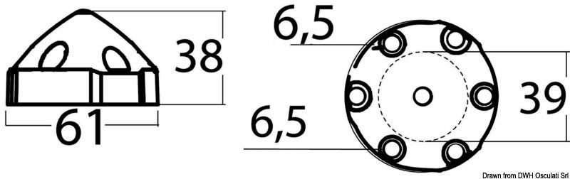 Anodo compatibile con eliche Max-Prop 25/28 mm