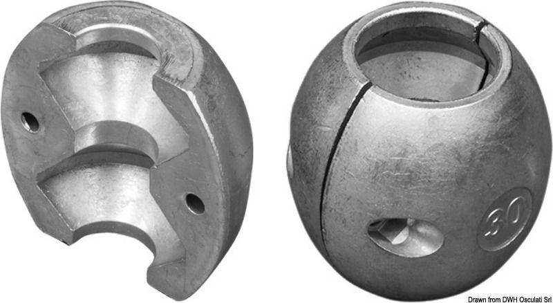 Anodo oliva alluminio asse mm 22 (7/8)