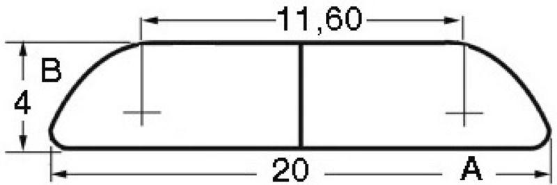 Profilo mezzo tondo inox mm 20