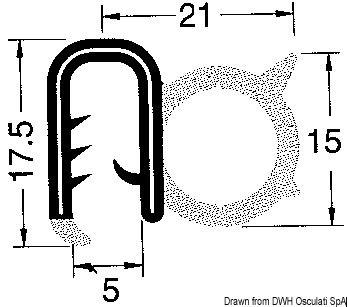 Profilo PVC per bordare nero 50 m