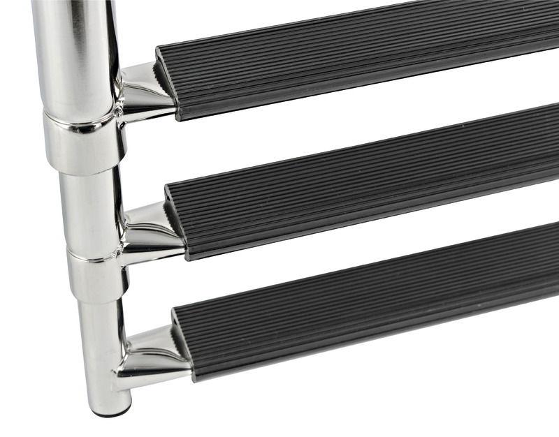 Scaletta inox telescopica stretta 3 gradini neri