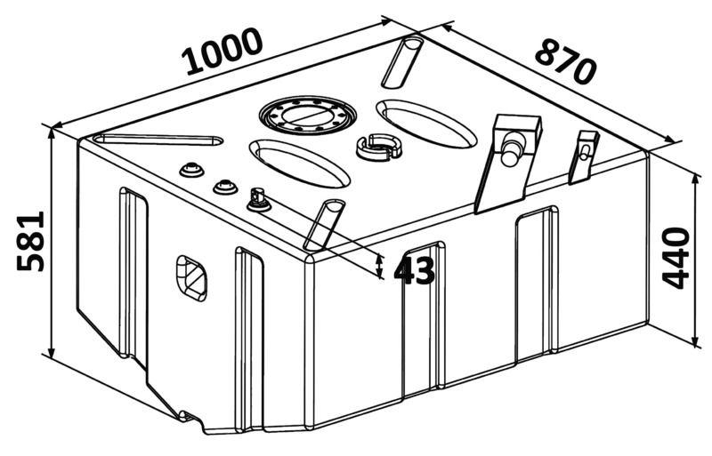 Serbatoio Polietilene 353l benzina/diesel