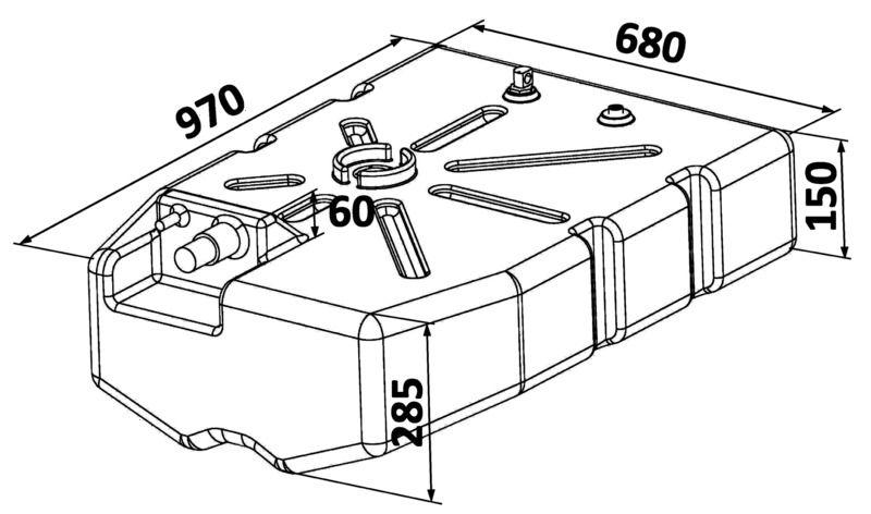 Serbatoio carburante Polietilene 114 l