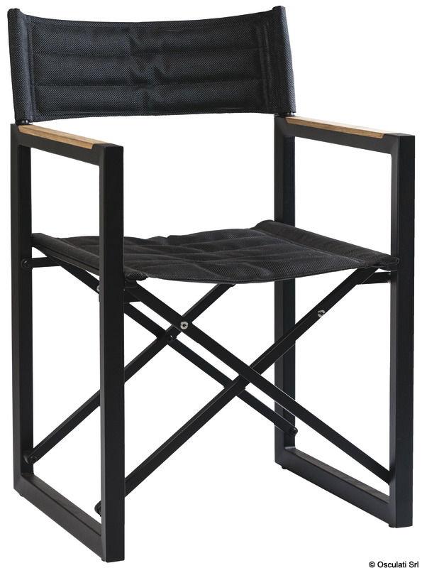 Sedia pieghevole alluminio teak ARC The Square antracite