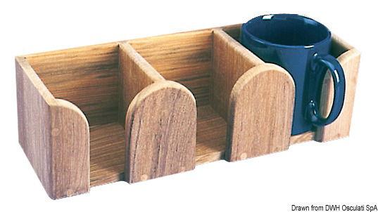 Porta tazze 3 posti teak