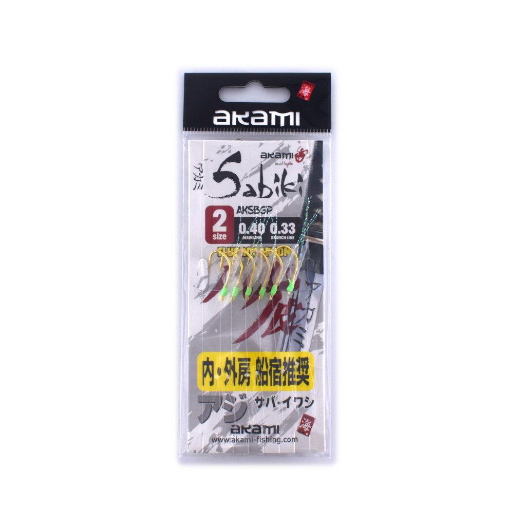 Sabiki Akami Serie AKSBGR – Montatura da pesca 6 Ami Dorati con Fluorocarbon