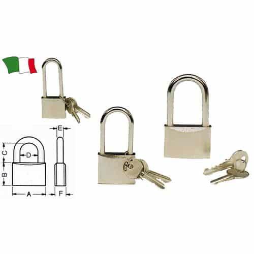 LUCCHETTO CON ARCO LUNGO IN METALCROMO