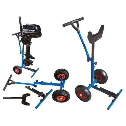 CAVALLETTO PORTAMOTORE CON RUOTE TELESCOPICO E PIEGHEVOLE