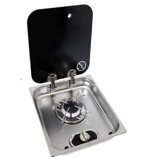 PIANO COTTURA AD INCASSO CON COPERCHIO