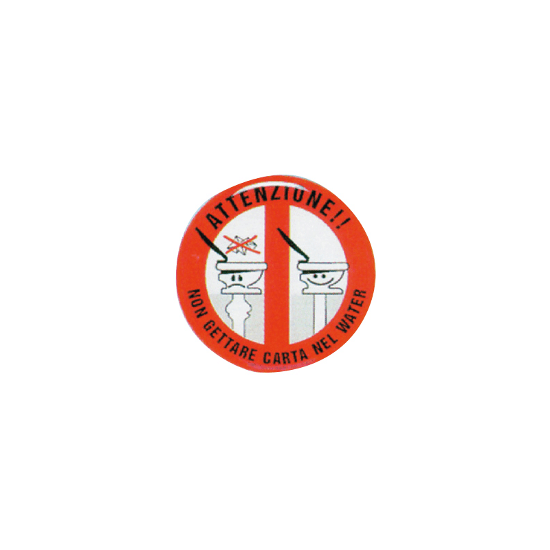 DIVIETO DI GETTARE CARTA NEL WC IN RILIEVO