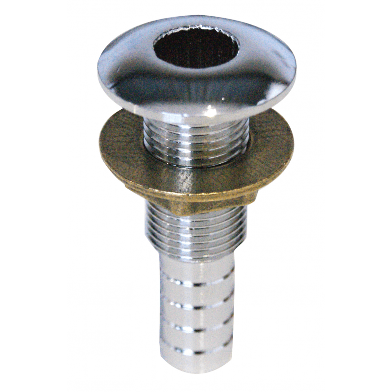 SCARICO A MARE IN OTTONE CROMATO CON PORTAGOMMA