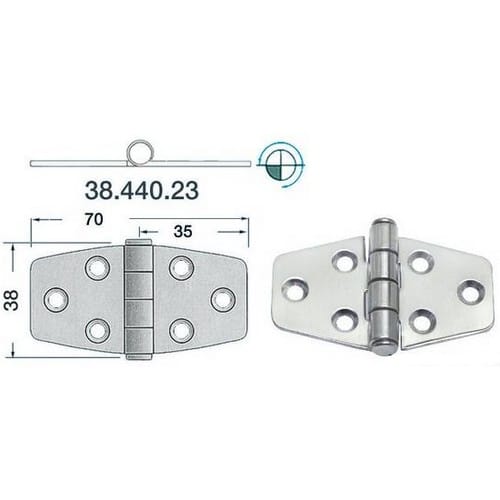 CERNIERA NODO SPORGENTE 70x38 mm