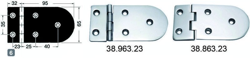 CERNIERA OSCULATI 128X65 PR SPORTELLI E PORTELLI
