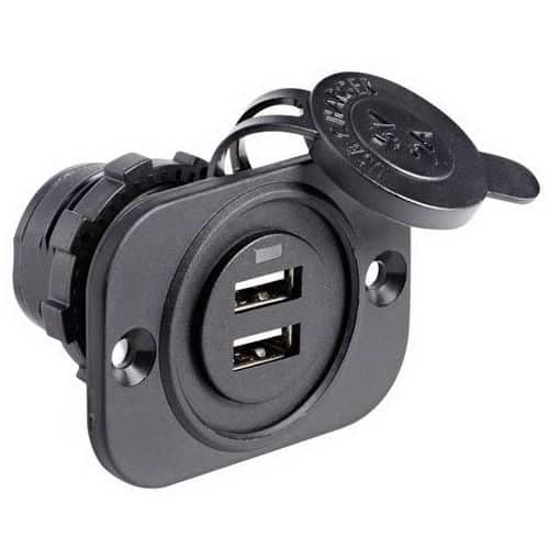 PRESA USB DOPPIA DA INCASSO 12V UNIVERSALE PER CAMPER BARCA AUTO