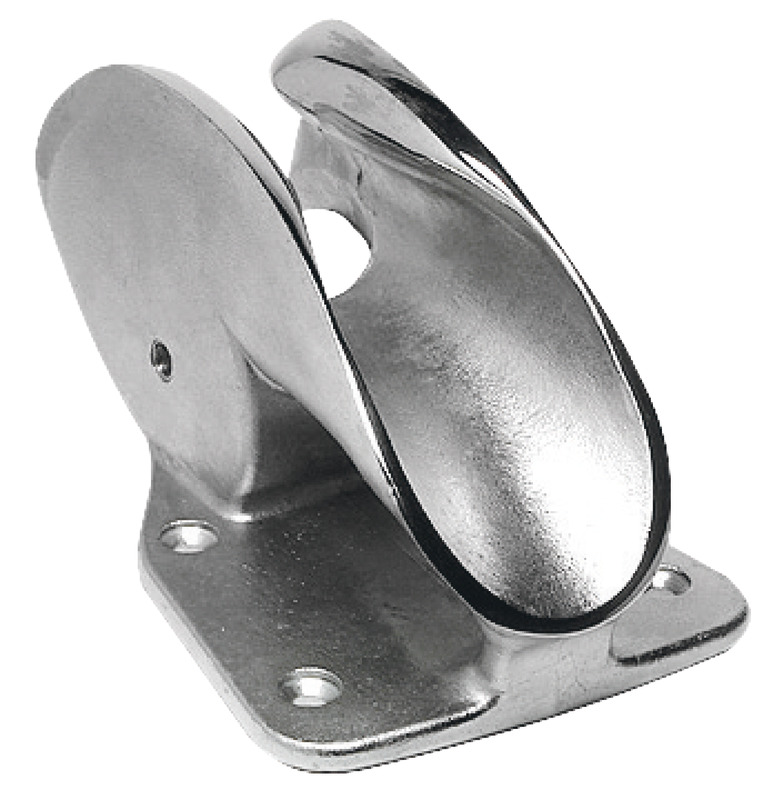 Estremamente funzionale e robusto, realizzato in acciaio inox AISI 316 con puleggia in nylon per cavi fino a 14 mm e per catene fino a 6/8 mm. Modello di nostra produzione.