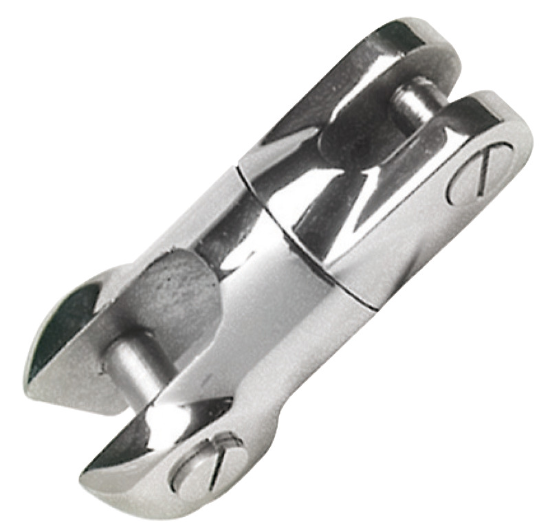 In acciaio inox AISI 316 lucidato a specchio. Per collegare la catena all’ancora, versione maxi per catene da 12/14 mm.
