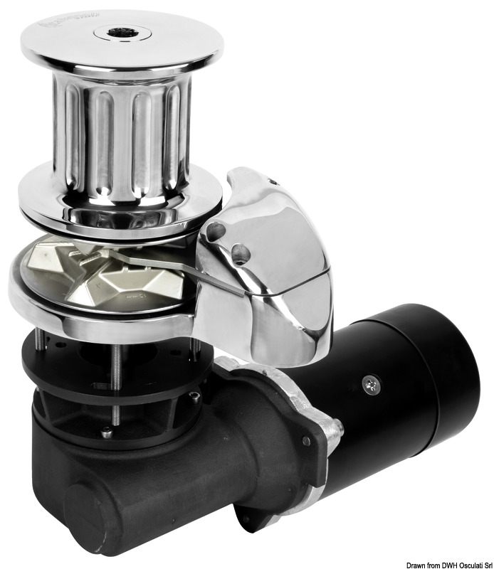 Verricello verticale completamente in acciaio inox AISI 316.Fornito con sensore contametri integrato.Consigliato per barche fino a 20 m.Nella versione con catena 12 mm può utilizzare anche cima da 18 mm.